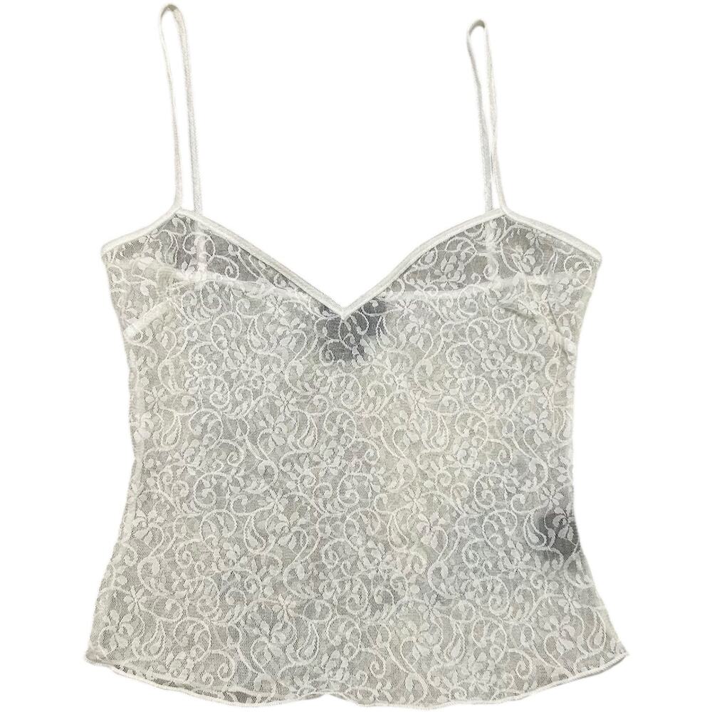 BCBGMaxAzria White Lacy Camisole
